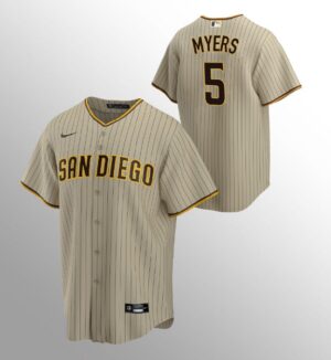 Men's San Diego Padres #5 Wil Myers Sand Brown Alternate Jersey