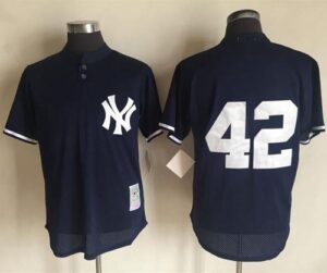 Mitchell And Ness New York Yankees #42 Mariano Rivera Navy Blue Throwback Stitched Jersey