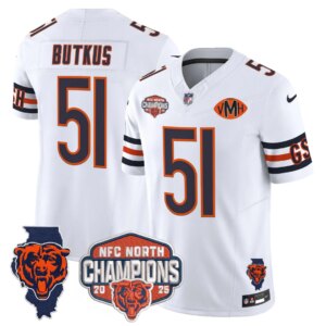 Dick Butkus #51 Chicago Bears CHI 2025 NFC North Champions Patch Jersey V2 - All Stitched