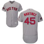 Boston Red Sox #45 Pedro Martinez Grey Flexbase Collection 2018 World Series Champions Stitched Jersey