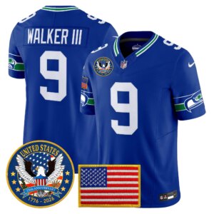 Walker III #9 Seattle Seahawks United States 250th Anniversary Patch Vapor Limited Jersey - All Stitched