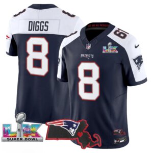 Stefon Diggs #8 New England Patriots Super Bowl LX Patch Vapor Limited Game Jersey - All Stitched