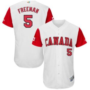Team Canada #5 Freddie Freeman White 2017 World Baseball Classic Stitched Jersey