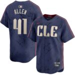 Men's Cleveland Guardians #41 Logan Allen 2024 Navy City Connect Limited Jersey