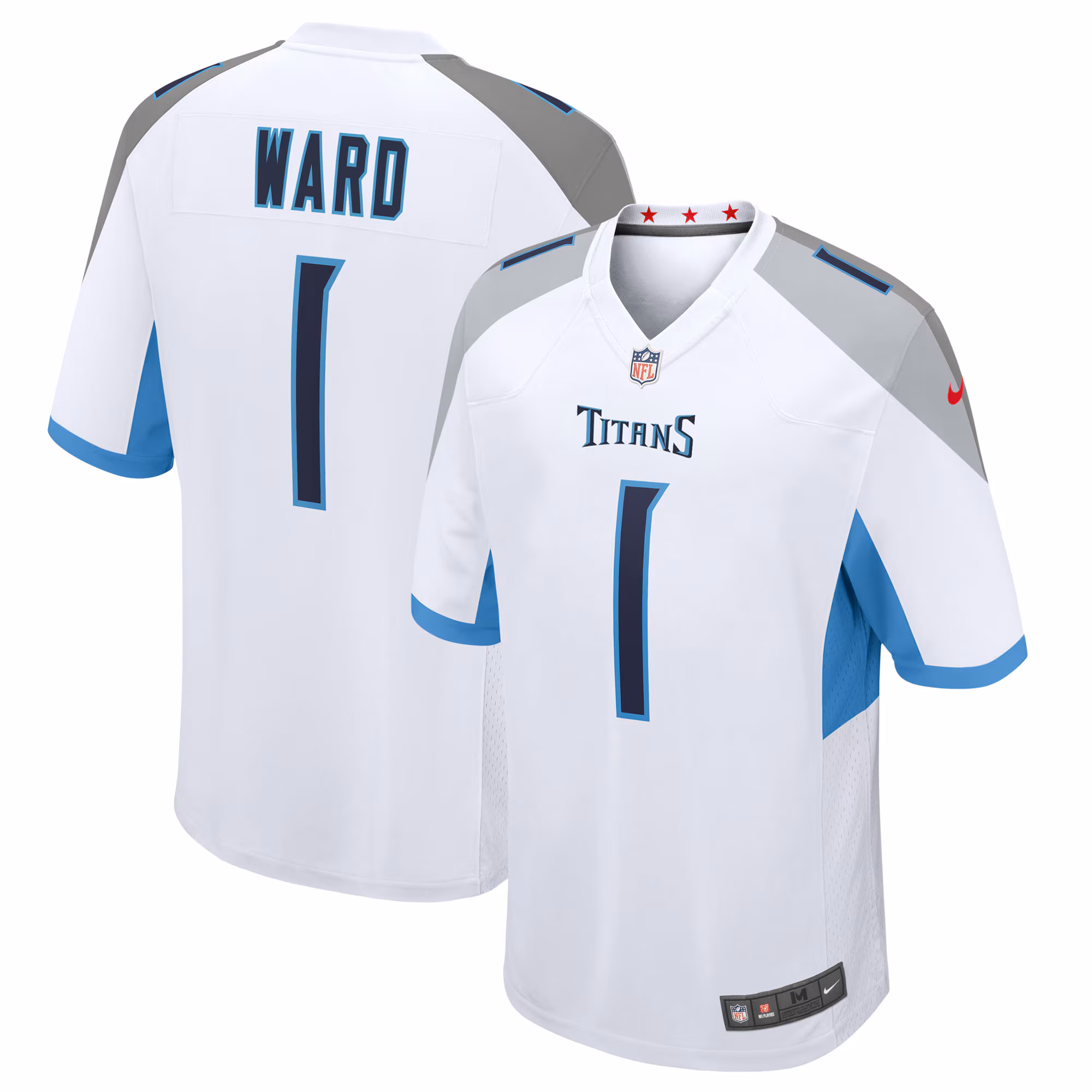 Cameron Ward #1 Tennessee Titans White 2025 NFL Draft First Round Pick  Game Jersey
