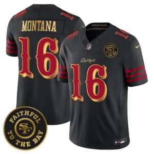San Francisco 49ers Joe Montana #16 Rivalries Vapor Limited Jersey - Faithful To The Bay Patch - All Stitched