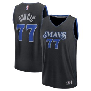 Unisex Dallas Mavericks Luka Dončić  Black 2023/24 Fast Break Jersey - City Edition