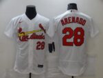 Men's St. Louis Cardinals #28 Nolan Arenado White Stitched Flex Base  Jersey