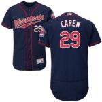 Minnesota Twins #29 Rod Carew Navy Blue Flexbase Collection Stitched Jersey