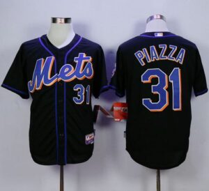 Men's New York Mets #31 Mike Piazza Black Cool Base Stitched Jersey
