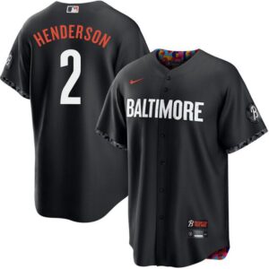 Men's Baltimore Orioles #2 Gunnar Henderson City Connect Black Jersey
