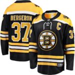 Patrice Bergeron Boston Bruins Captain Patch Home Breakaway Jersey - Black
