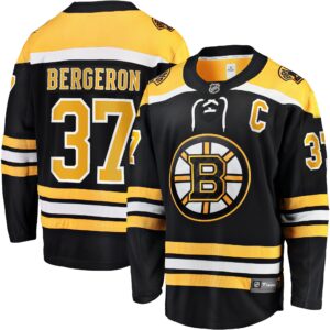 Patrice Bergeron Boston Bruins Captain Patch Home Breakaway Jersey - Black