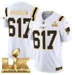 Minuteman #617 New England Patriots Super Bowl LX Gold Patch Vapor Limited Game Jersey - All Stitched