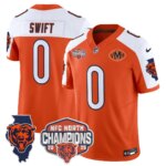 D'Andre Swift #0 Chicago Bears CHI 2025 NFC North Champions Patch Jersey V2 - All Stitched