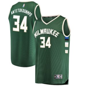 Antetokounmpo Milwaukee Bucks  Fast Break Replica Player Jersey Green - Icon Edition