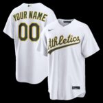 Athletics White Home Replica Custom Jersey