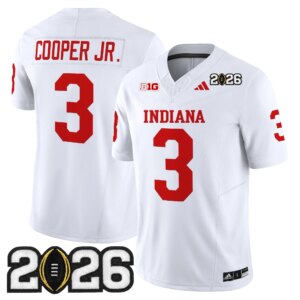 Omar Cooper Jr. #3 Ndiana Hoosiers IND 2026 CFP Final Patch Vapor Limited Jersey V2 - All Stitched