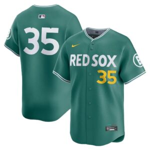 Men's Boston Red Sox #35 Garrett Crochet  Green 2025 City Connect Player Jersey