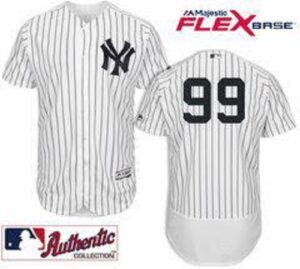 New York Yankees #99 Aaron Judge White Home Stitched Majestic Flex Base Men's Jersey