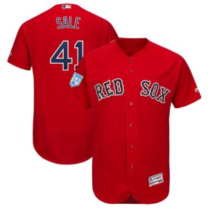 Men's Boston Red Sox #41 Chris Sale Majestic Scarlet 2019 Spring Training Flex Base Player Jersey