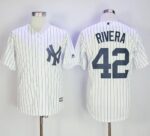 New York Yankees #42 Mariano Rivera White Strip New Cool Base Stitched Jersey