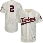 Minnesota Twins #2 Brian Dozier Cream Strip Flexbase Collection Stitched Jersey