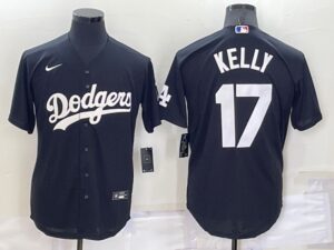 Men's  Los Angeles Dodgers #17 Joe Kelly Black Stitched Cool Base Jersey