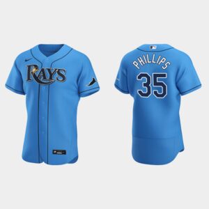 Men's Tampa Bay Rays #35 Brett Phillips Light Blue Flex Base Jersey