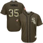 Chicago White sox #35 Frank Thomas Green Salute to Service Stitched Jersey