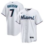 Men's Miami Marlins Tim Anderson  White Home Replica Player Jersey