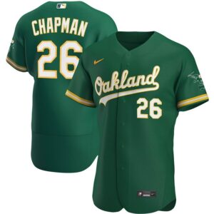 Men's  Oakland Athletics #26 Matt Chapman Kelly Green Alternate 2020 Player Jersey
