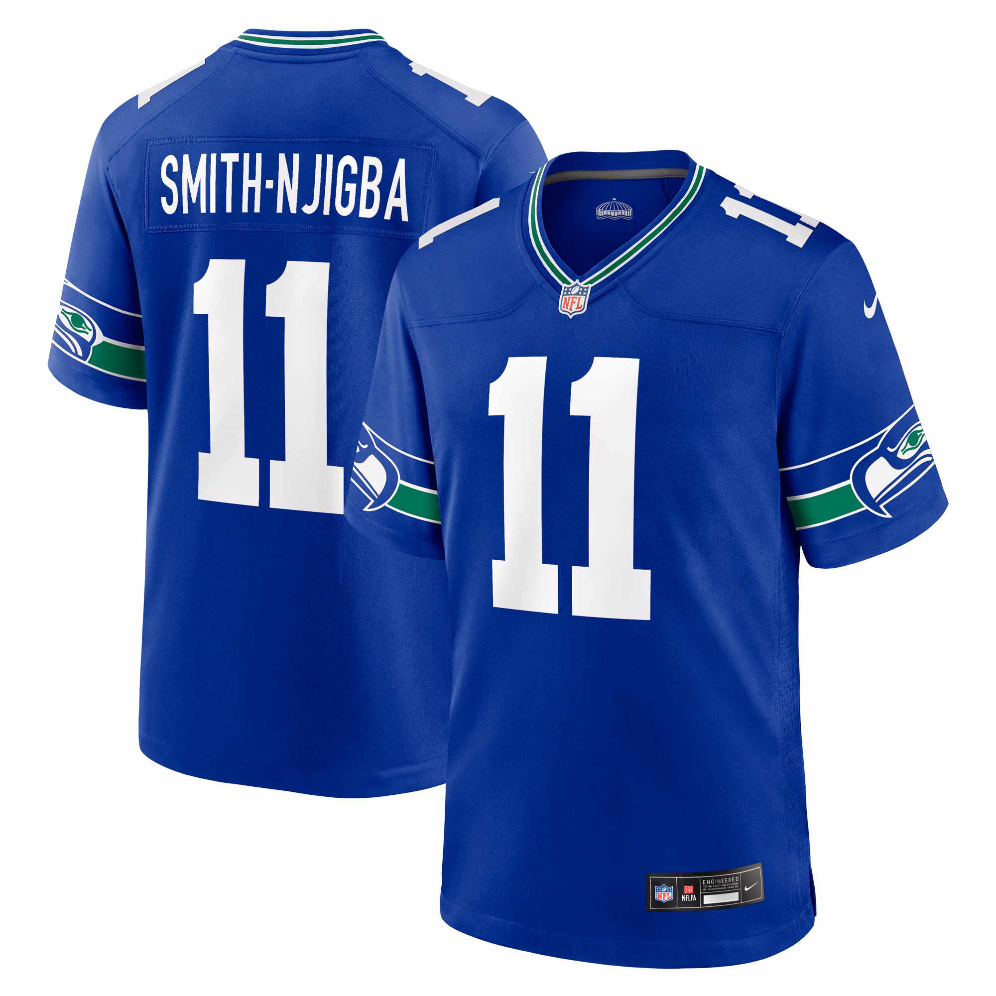Jaxon Smith-Njigba #11 Seattle Seahawks Throwback Player Game Jersey - Royal