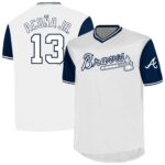 Atlanta Braves Ronald Acuña Jr. #13 Profile White Big & Tall Name & Number Birdeye V-Neck T-Shirt