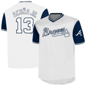 Atlanta Braves Ronald Acuña Jr. #13 Profile White Big & Tall Name & Number Birdeye V-Neck T-Shirt