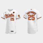 Men's Baltimore Orioles #25 Anthony Santander 2021 Memorial Day White Flex Base Jersey