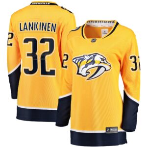 Kevin Lankinen Nashville Predators Women's Home Breakaway Player Jersey - Gold