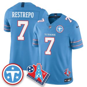Xavier Restrepo #7 Tennessee Titans Vapor F.U.S.E. Limited Jersey -  Light Blue