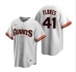 Men's San?Francisco Giants #41 Wilmer Flores White Cooperstown Collection Home Cool Base Jersey