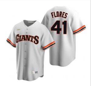 Men's San?Francisco Giants #41 Wilmer Flores White Cooperstown Collection Home Cool Base Jersey