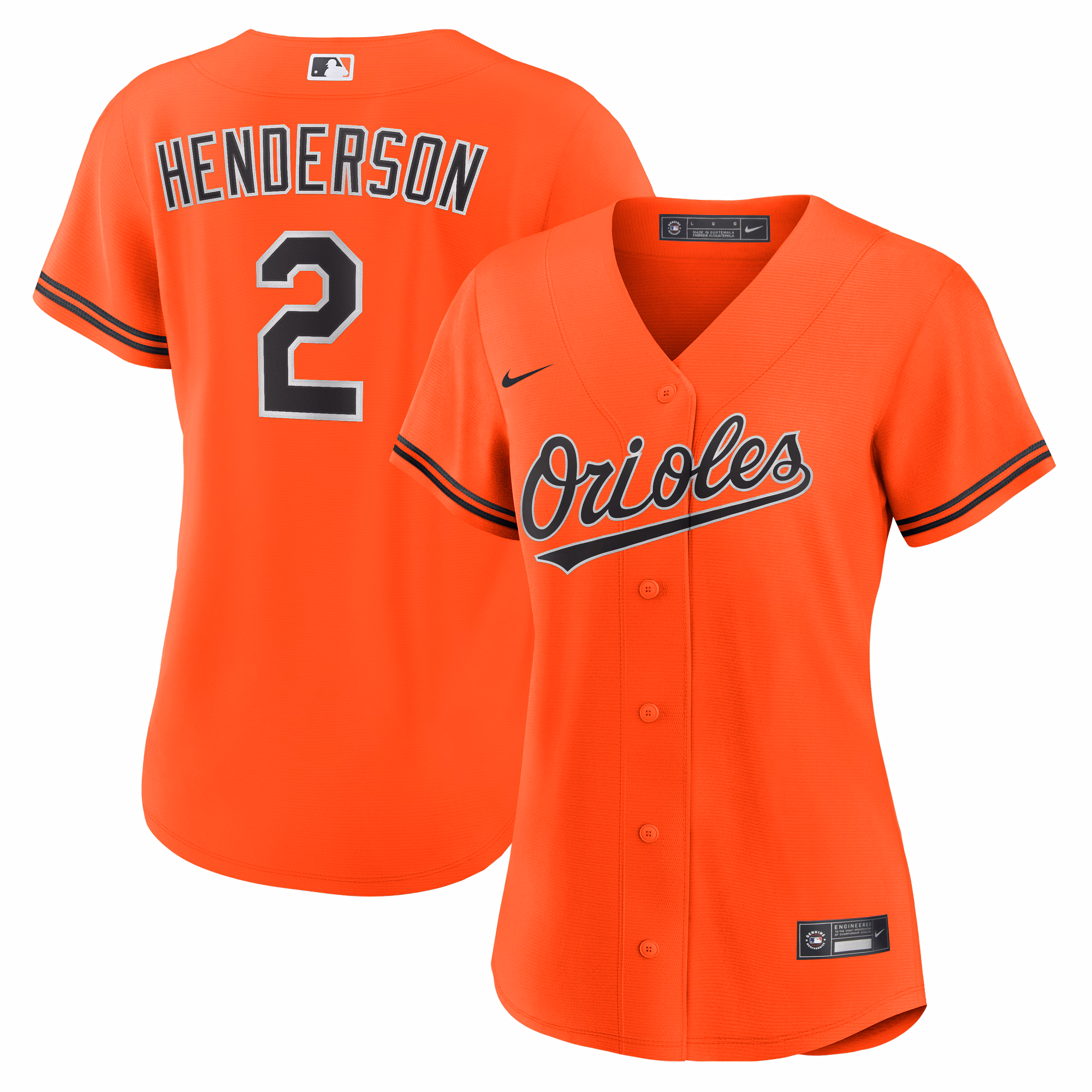 Women's Baltimore Orioles Gunnar Henderson #2 Orange Alternate 2 Replica Jersey