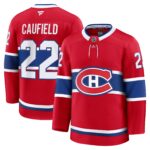 Men's Montreal Canadiens Cole Caufield #22 Red Home Premium Jersey