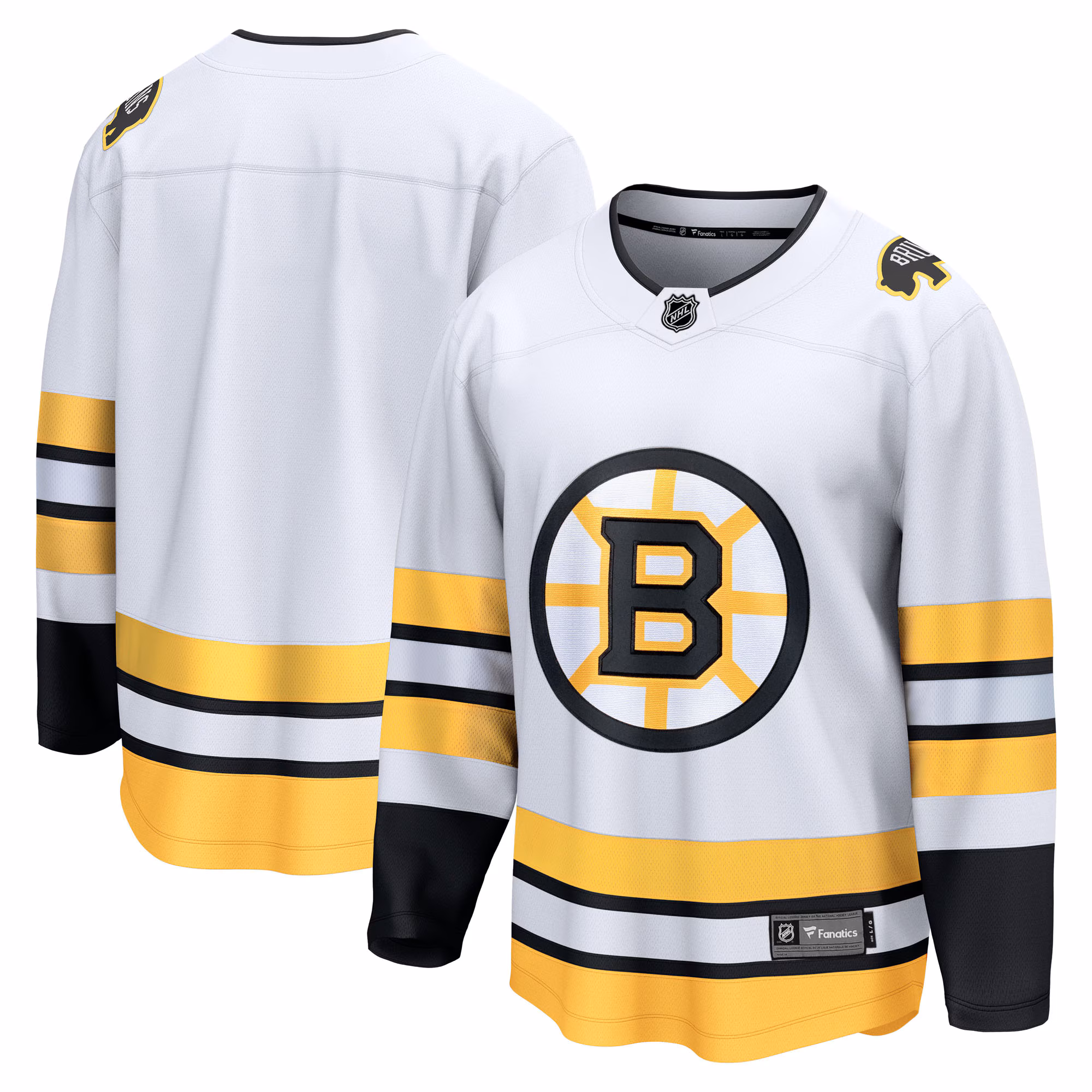 Boston Bruins  Fanatics White Away Breakaway Jersey
