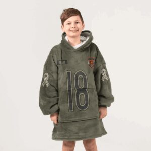 Kid C.W 18 Chicago Football Blanket Hoodie – Olive Salute to Service