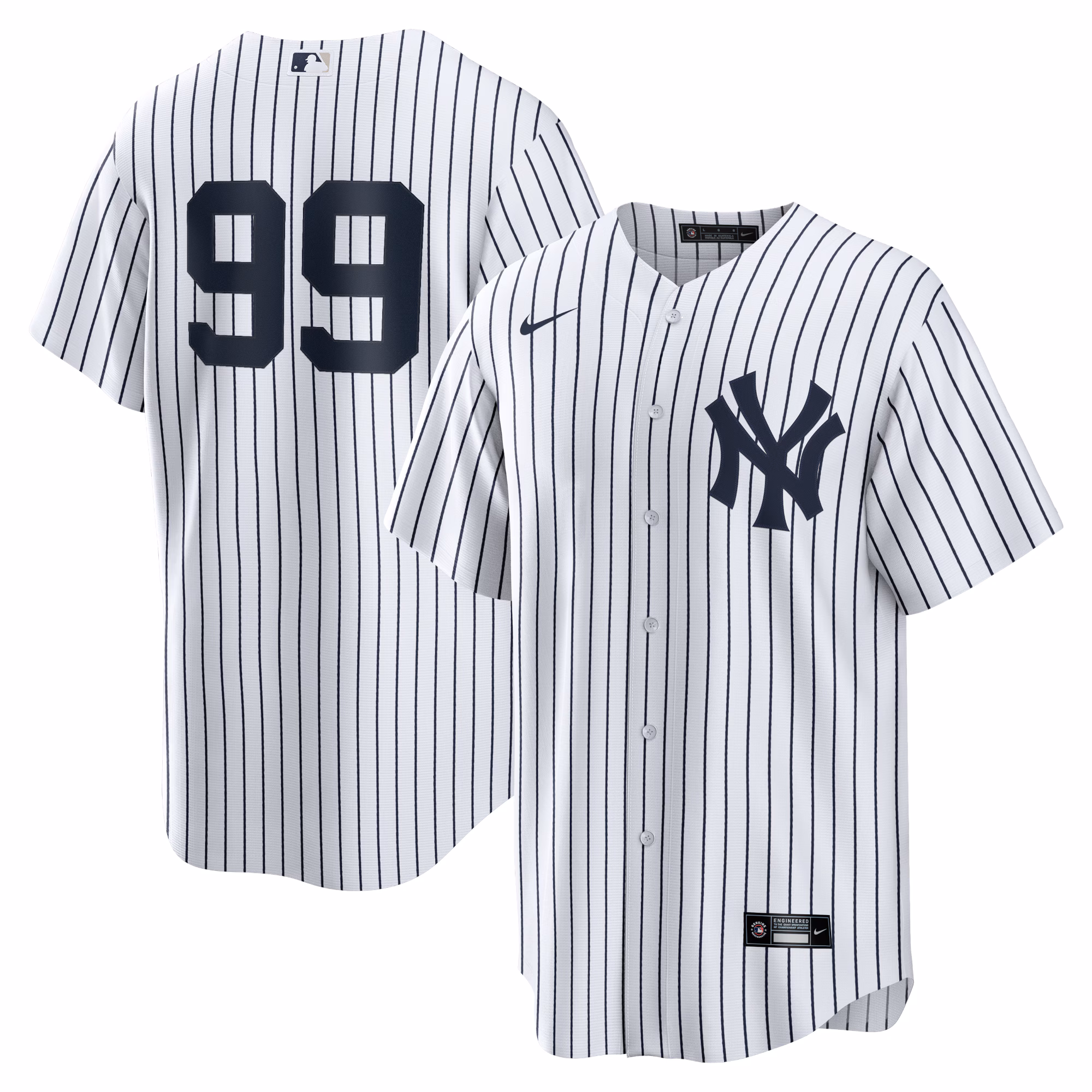 New York Yankees Aaron Judge #99 White Home Replica Player Name Jersey