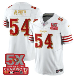 San Francisco 49ers Fred Warner # 54 SF Rivalries 5-Time Champions Patch Vapor Limited Jersey - All Stitched