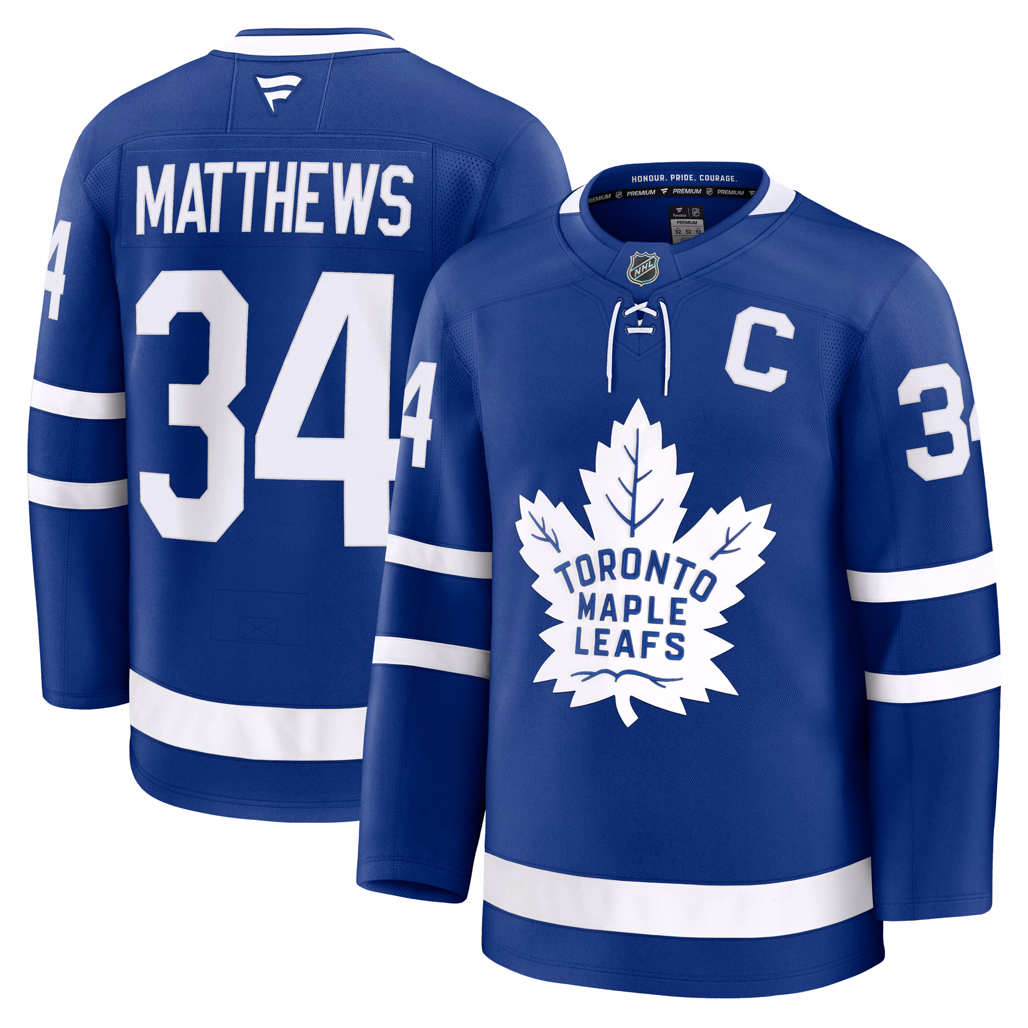 Toronto Maple Leafs Auston Matthews #34 Fanatics Blue Captain Patch Home Premium Jersey