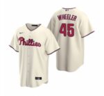 Mens  Philadelphia Phillies #45 Zack Wheeler Cream Alternate Stitched Baseball Jersey