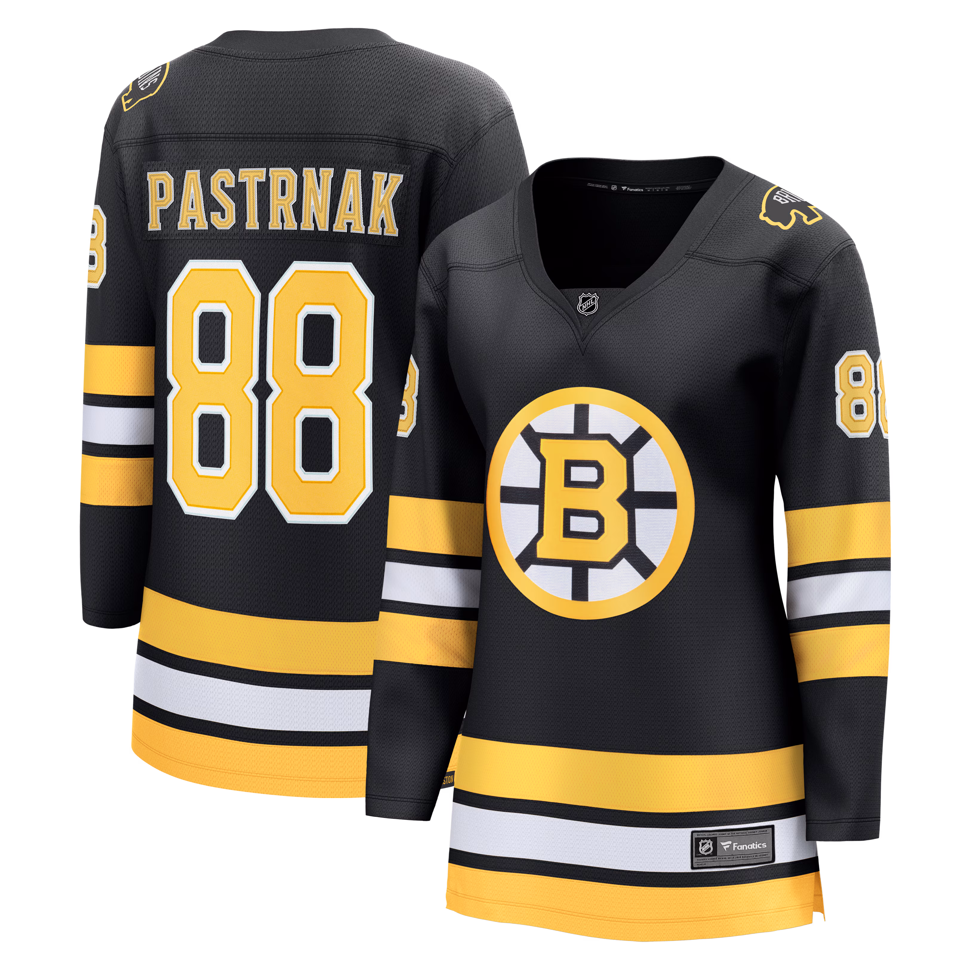 Women's Boston Bruins David Pastrnak #88 Fanatics Black Home Breakaway Jersey