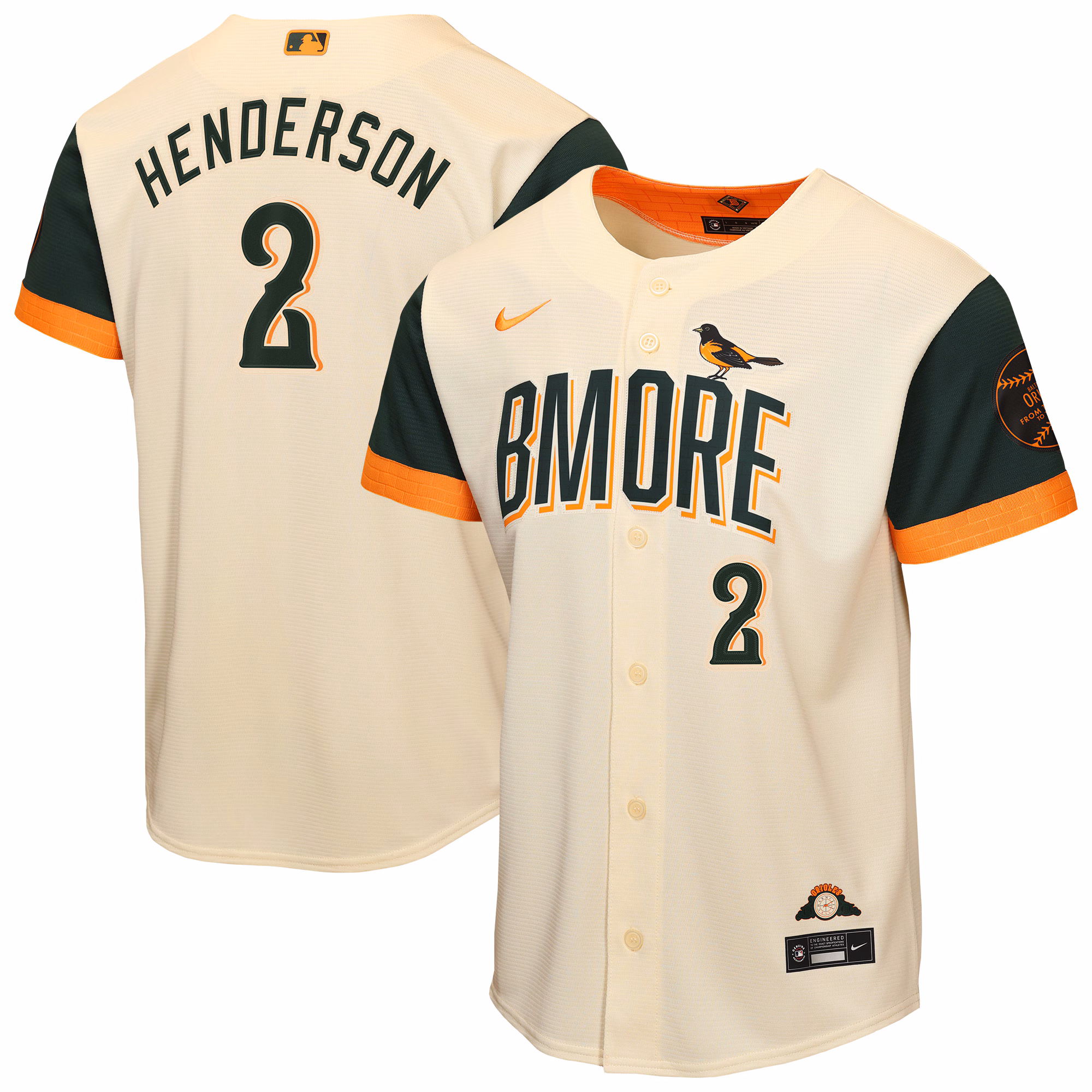 Youth Baltimore Orioles Gunnar Henderson #2 Cream 2026 City Connect Stadium Jersey